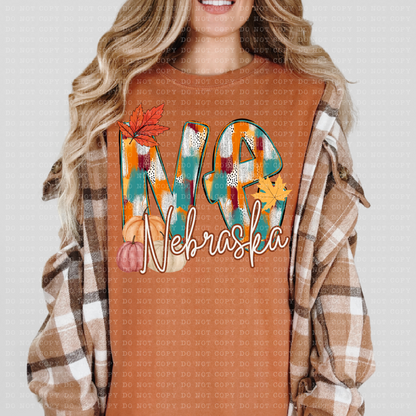 Nebraska Fall Dottie State Design- PNG File- Digital Download