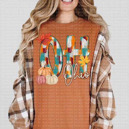 Ohio Fall Dottie State Design- PNG File- Digital Download