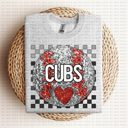 CUSTOM CHECKERED SPARKLE BASEBALL PNG DESIGN- Digital Download TAT 1-3 DAYS