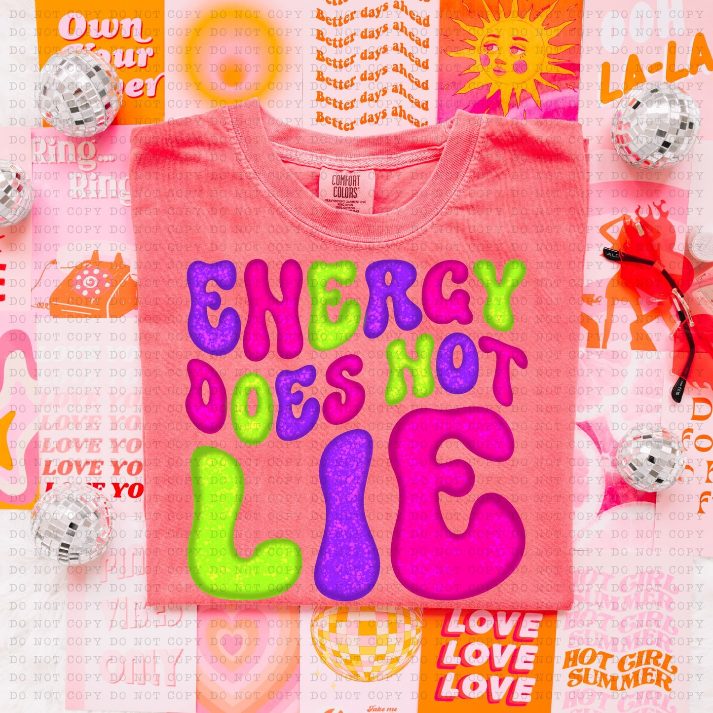 ENERGY DOESNT LIE GROOVY NEON-PNG File- Digital Download