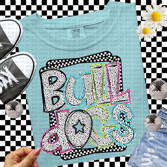 Bulldogs Dalmatian Dot Team Design- PNG File- Digital Download