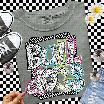 Bulldogs Dalmatian Dot Team Design- PNG File- Digital Download