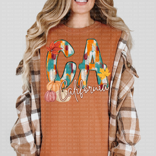 California Fall Dottie State Design- PNG File- Digital Download