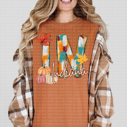 Indiana Fall Dottie State Design- PNG File- Digital Download