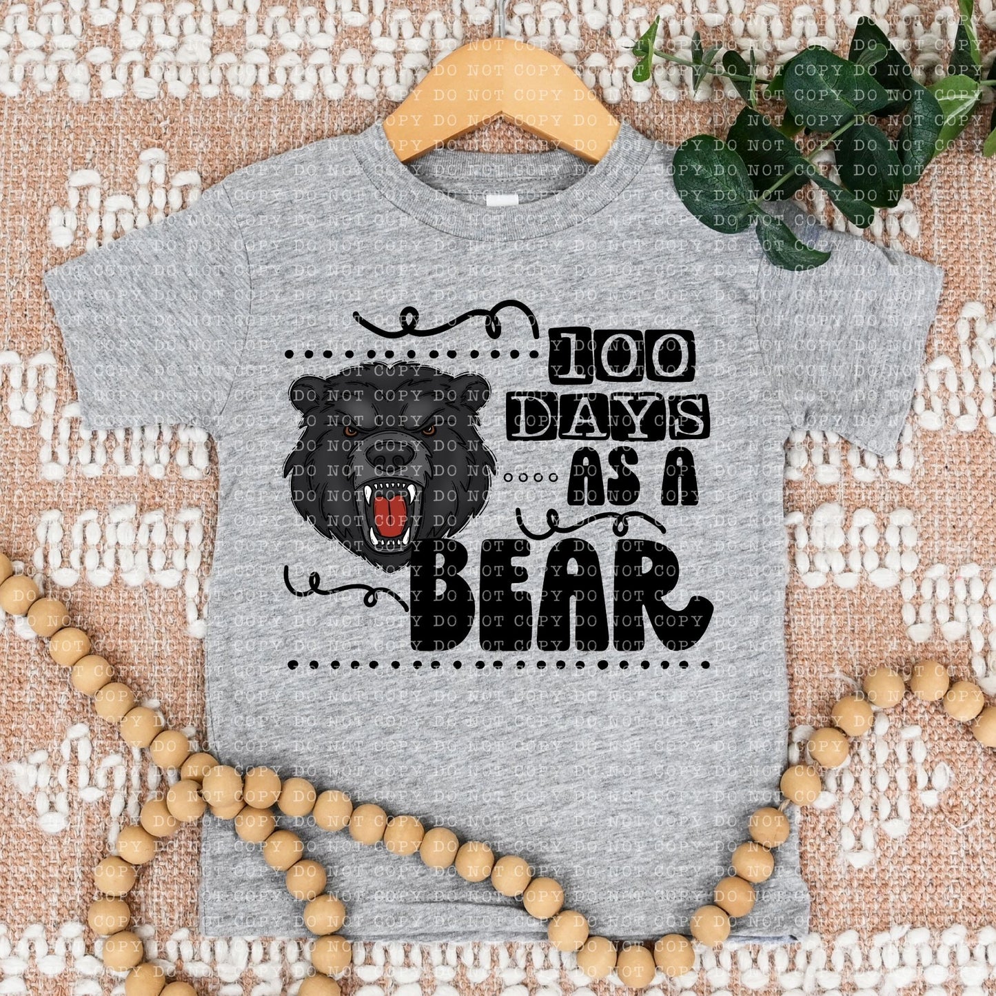 100 DAYS AS A BEAR BLACK - PNG File- Digital Download