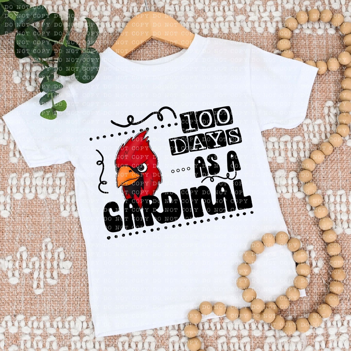 100 DAYS AS A CARDINAL- PNG File- Digital Download