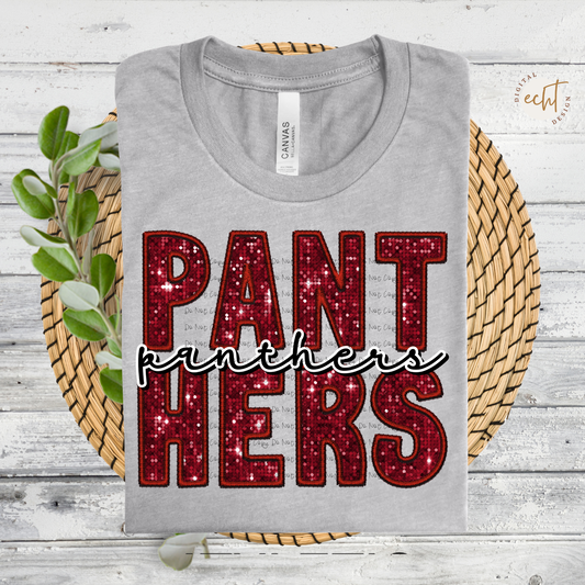 Panthers Faux Sequin/ Embroidery - PNG File- Digital Download