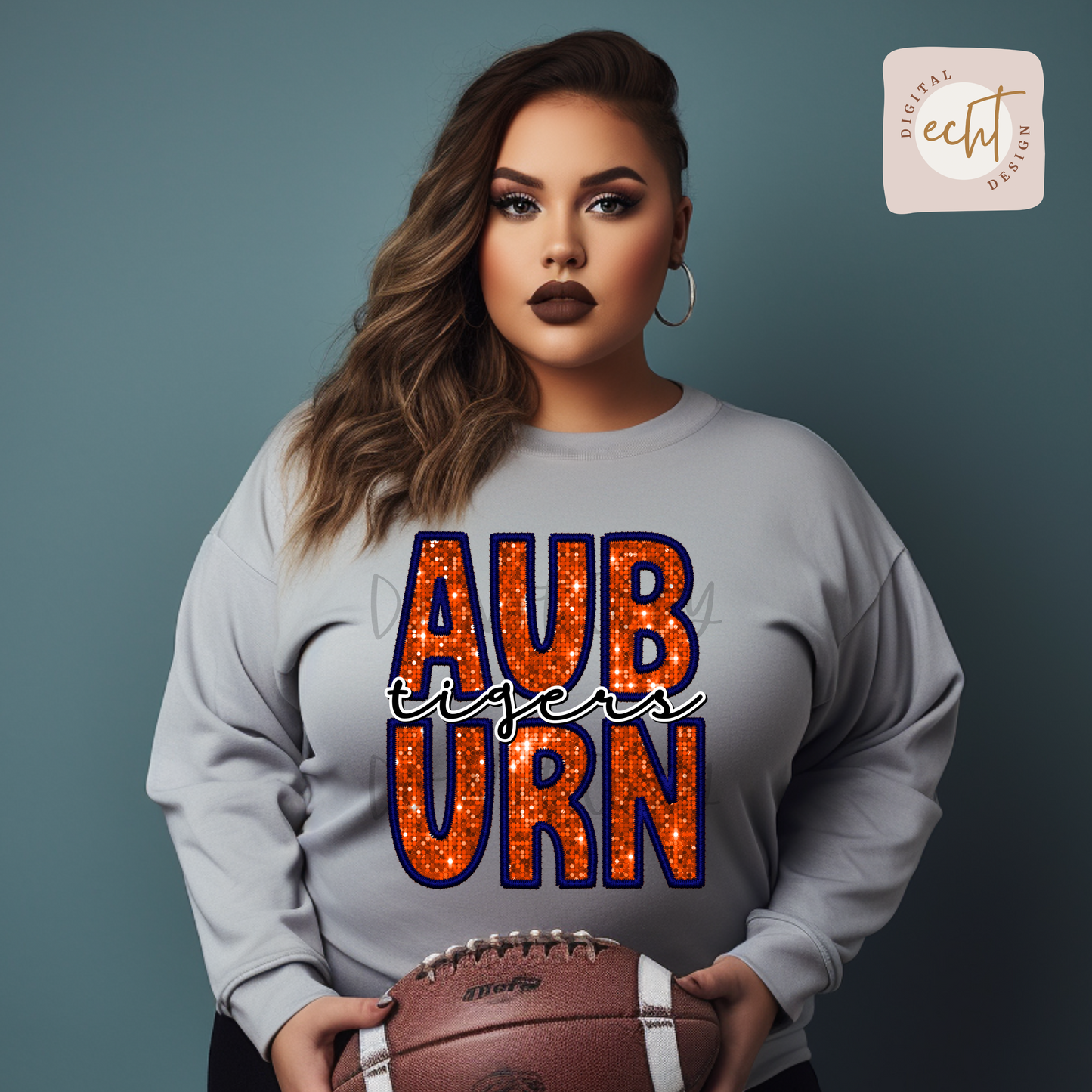 Auburn Faux Sequin/ Embroidery - PNG File- Digital Download