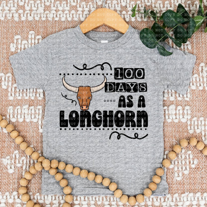 100 DAYS AS A LONGHORN- PNG File- Digital Download