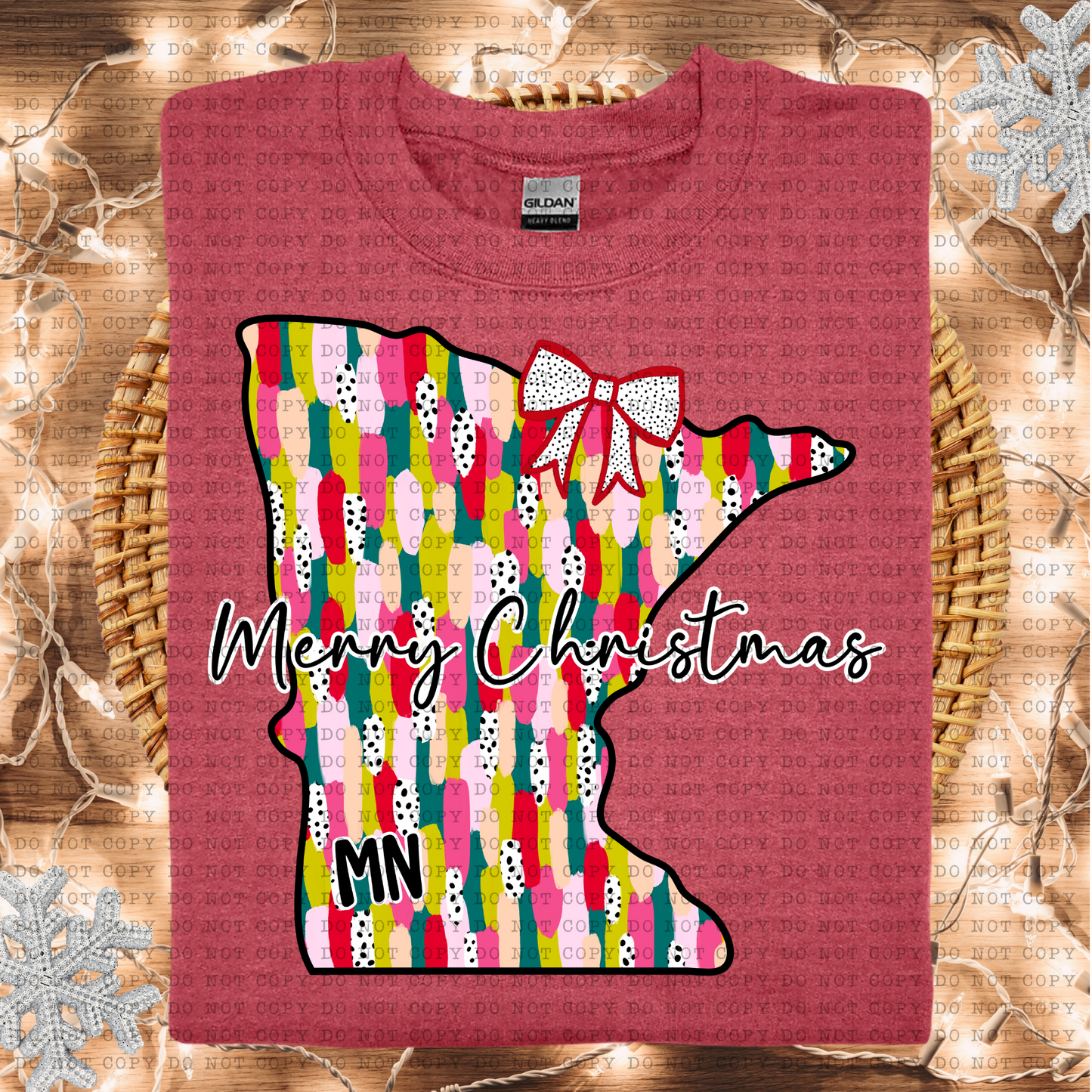 Minnesota Messy Paint State Christmas Digital Design- PNG File- Digital Download