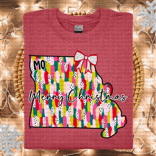 Missouri Messy Paint State Christmas Digital Design- PNG File- Digital Download