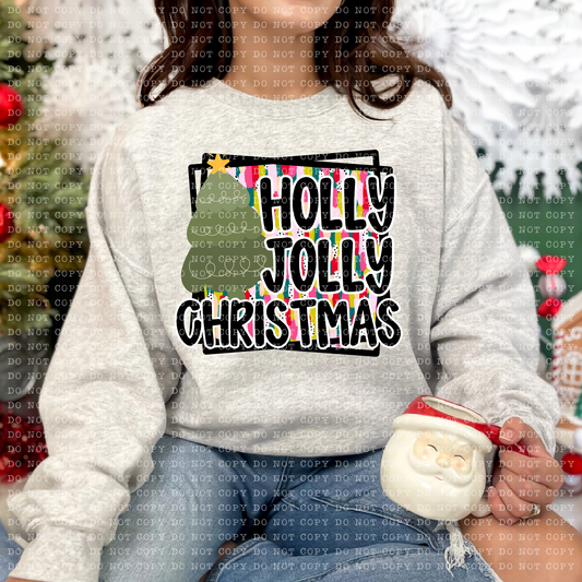 Holly Jolly Christmas Digital Design- PNG File- Digital Download