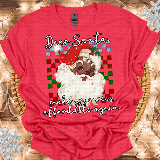 Dear Santa Groceries Digital Design- PNG File- Digital Download