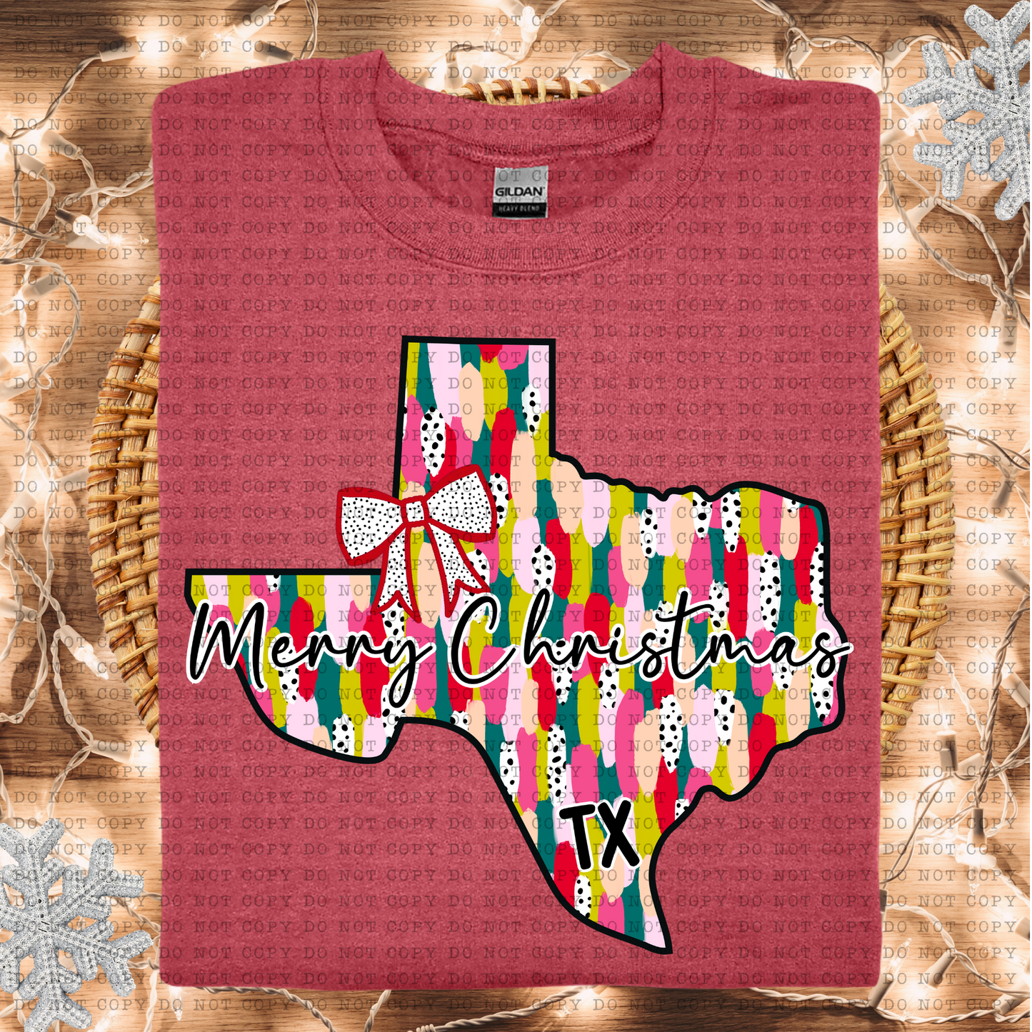 Texas Messy Paint State Christmas Digital Design- PNG File- Digital Download