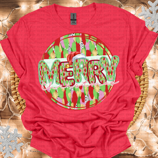 Merry Christmas Circle Digital Design- PNG File- Digital Download