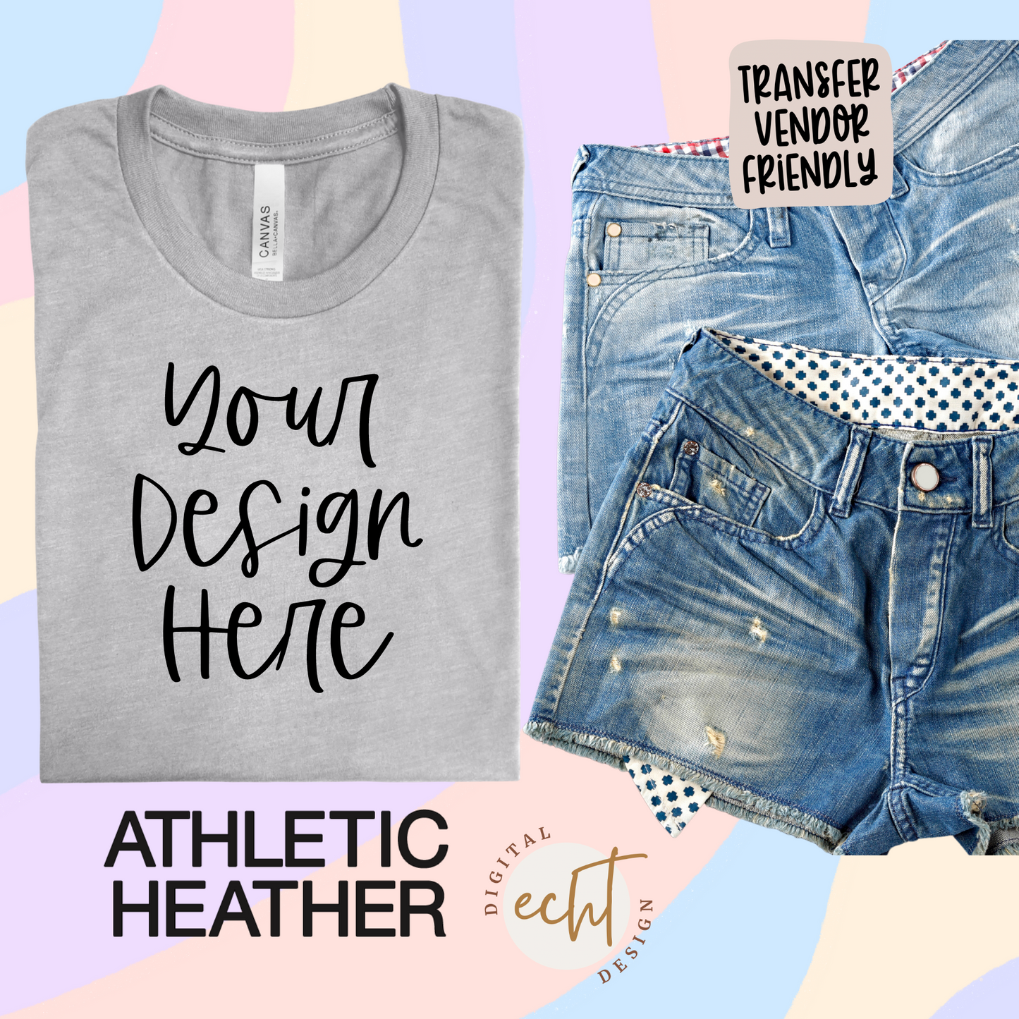 Bella Canvas Athletic Heather 3001 CVC Mockup