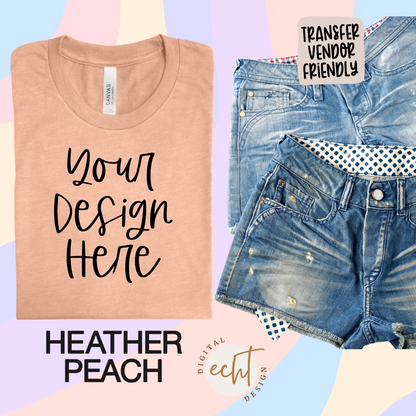 Bella Canvas Heather Peach 3001 CVC Mockup