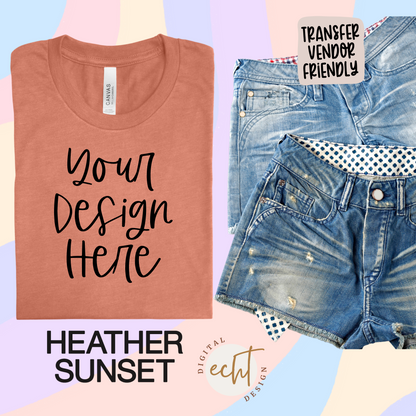 Bella Canvas Heather Sunset 3001 CVC Mockup