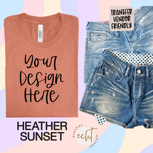 Bella Canvas Heather Sunset 3001 CVC Mockup