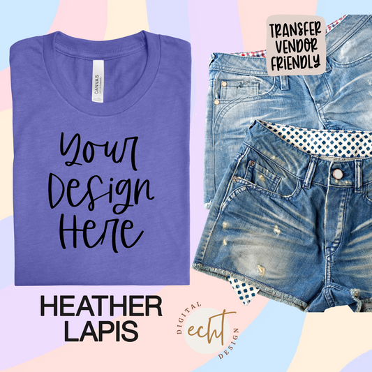 Bella Canvas Heather Lapis 3001 CVC Mockup