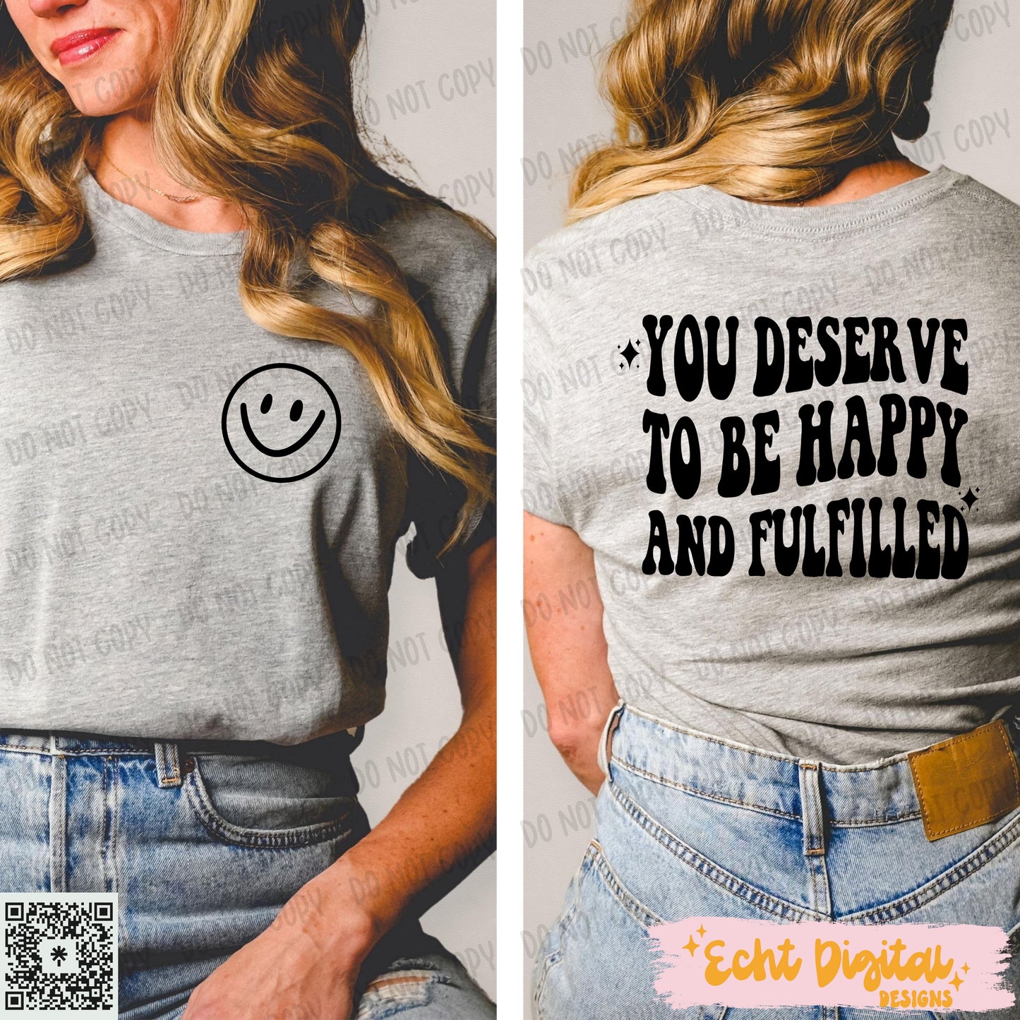 You deserve to be happy PNG Digital Download