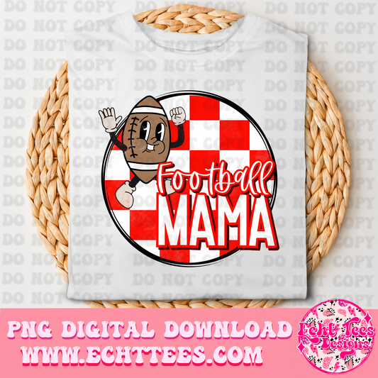 Football Mama Red PNG Digital Download