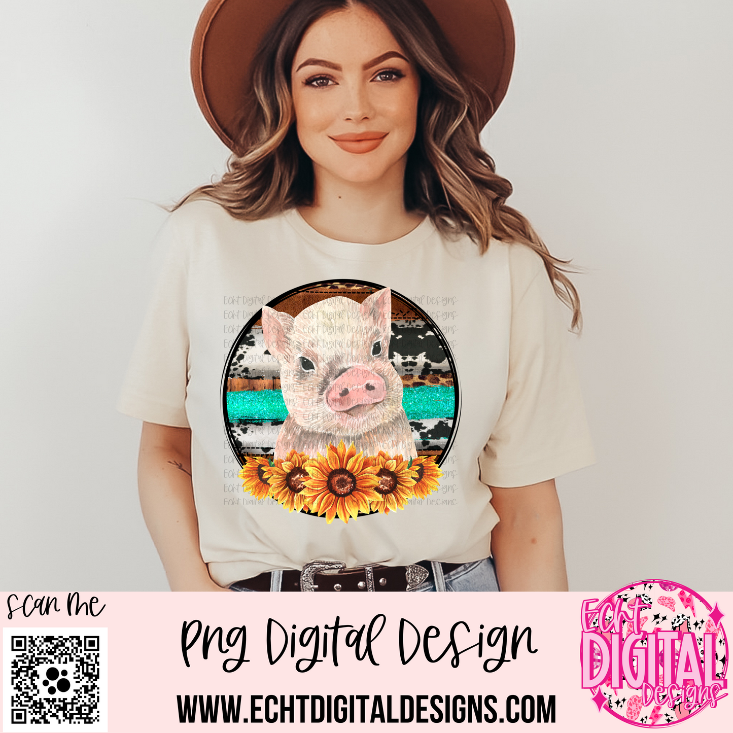 Cute Piggy PNG Digital Download