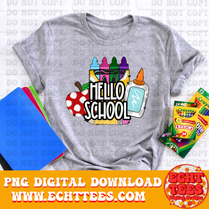 Hello school PNG Digital Download