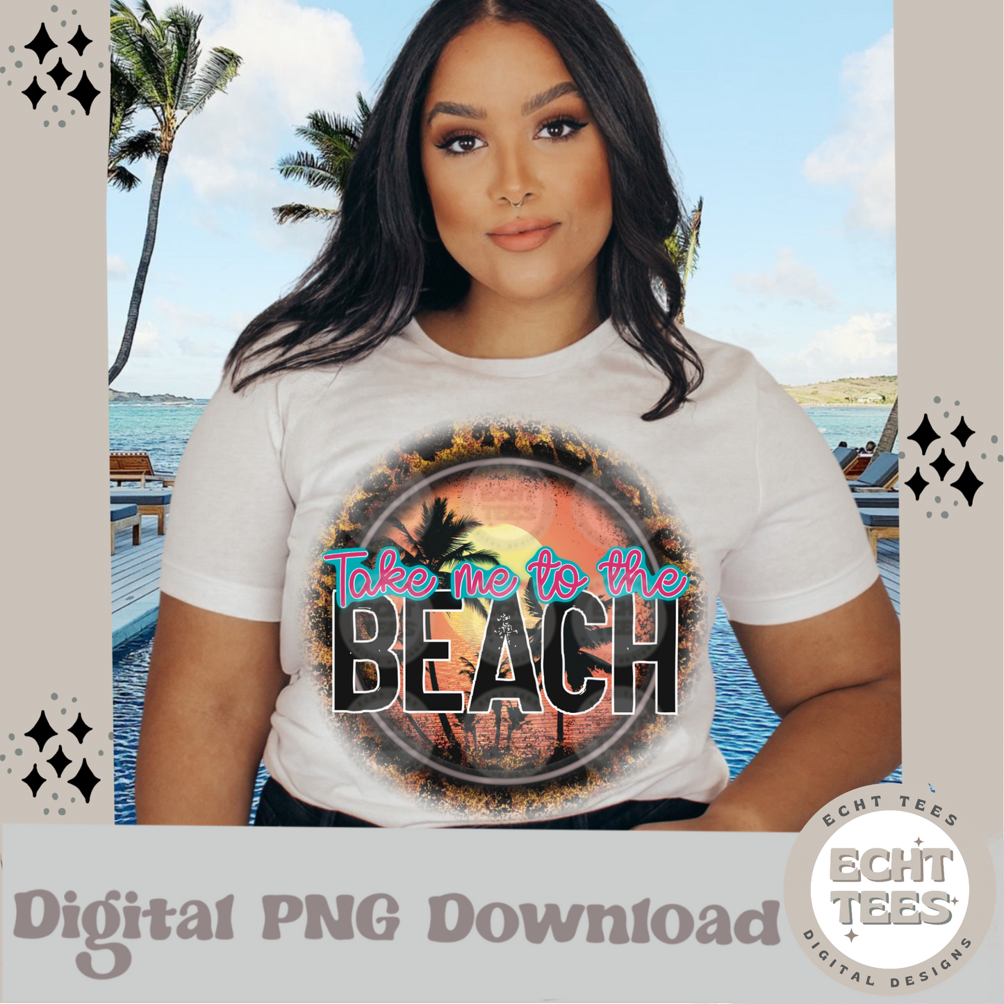 Take me to the beach PNG Digital Download