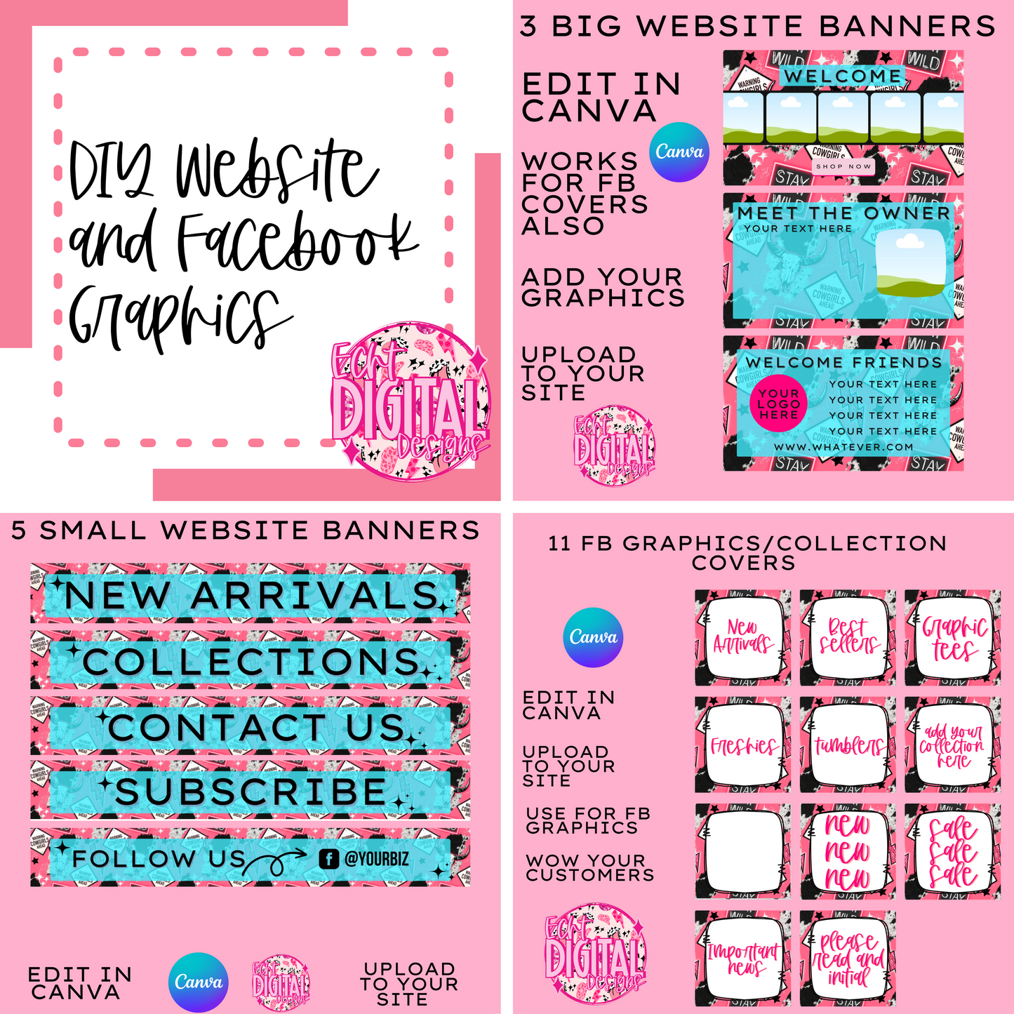 COWGIRLS DIY WEBSITE GRAPHICS