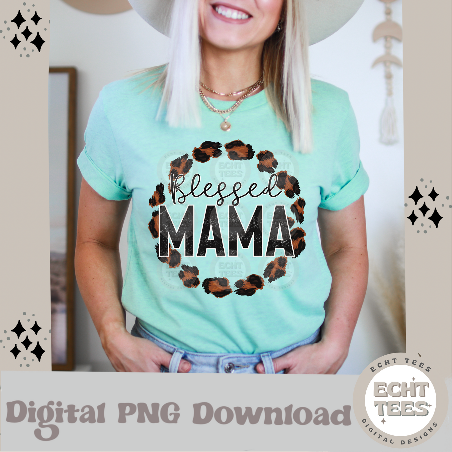 Blessed Mama PNG Digital Download