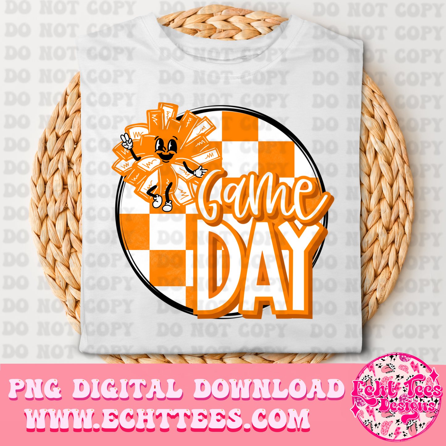 Game Day Cheer Orange  PNG Digital Download